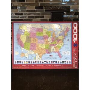 Eurographics 1000 Piece Jigsaw Puzzle Map‎ of the United states